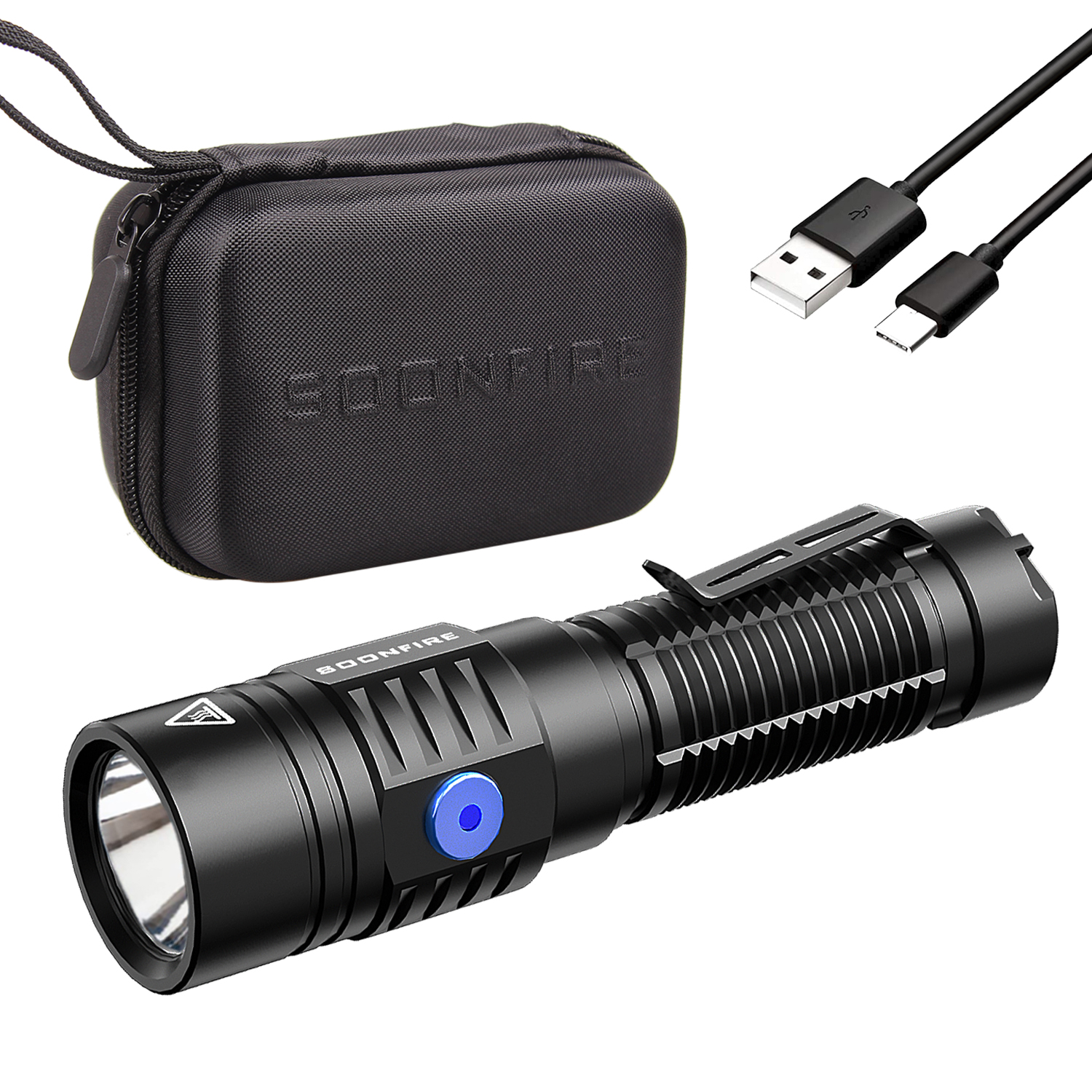 SOONFIRE E37 USB C Rechargeable LED Handheld Flashlights